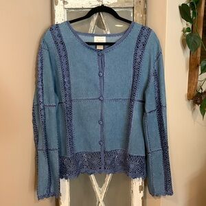 Vintage Kroshetta Crochet Jean Jacket (Rare Find)